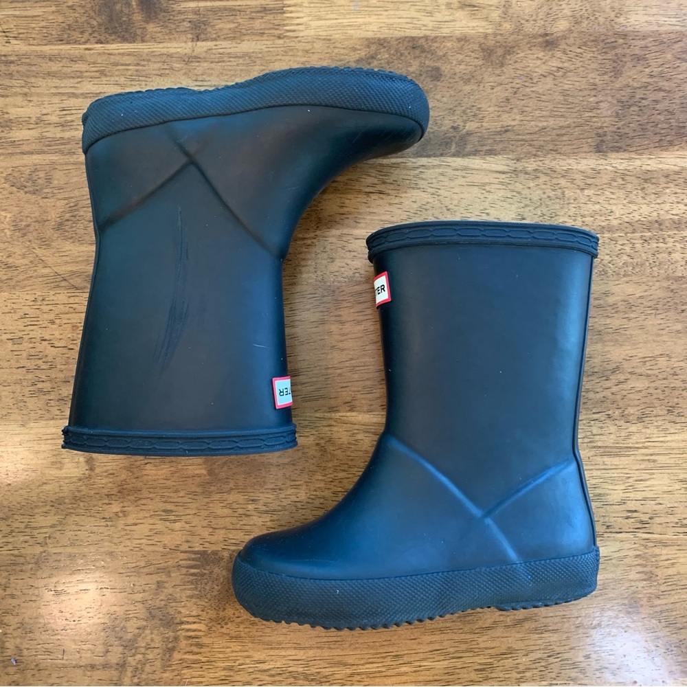 Hunter Kids Rain Boots Black Size 8 | Classic Waterproof Boots